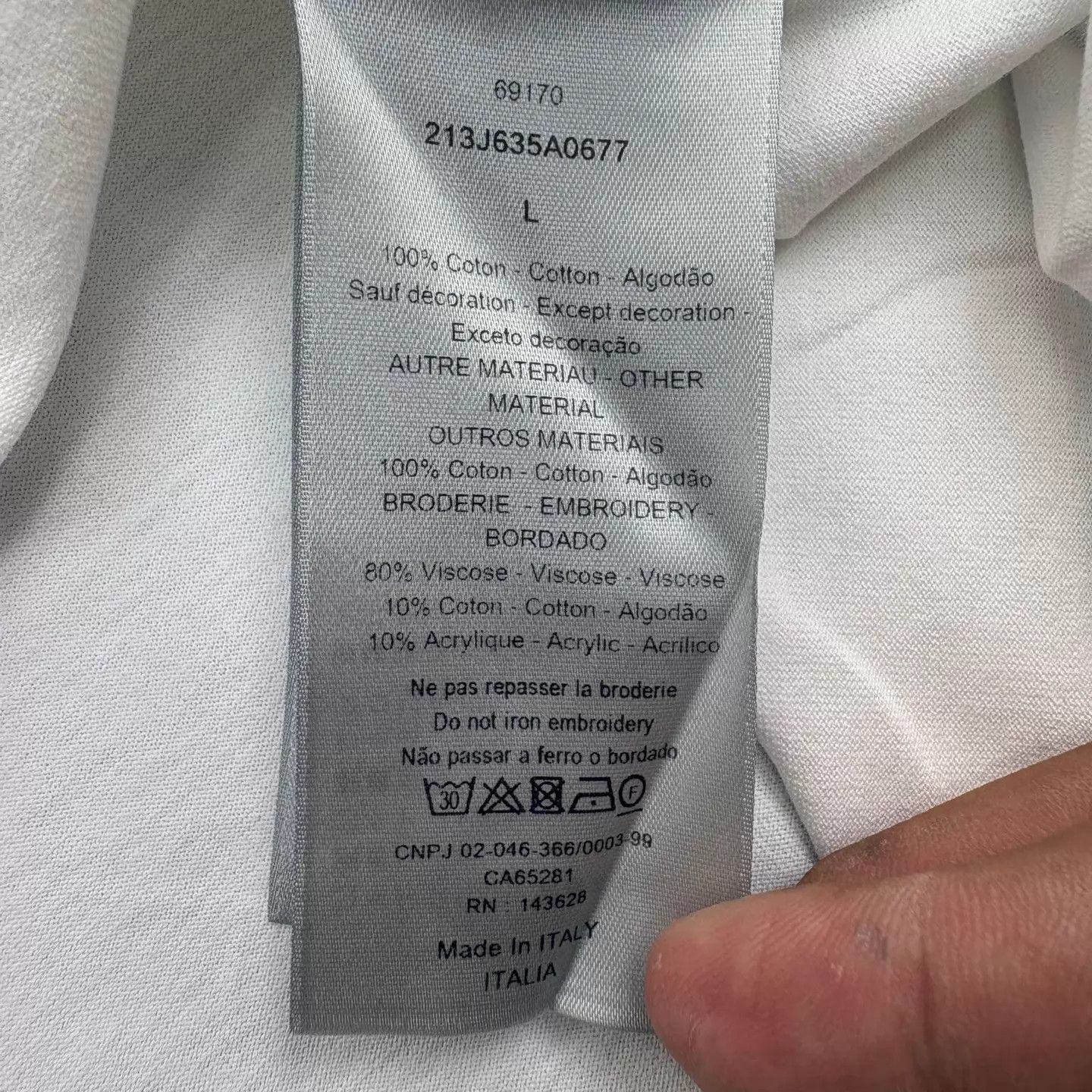 Dior Dior Black & White Color Blocked Logo Short Sleeve T-Shirt L Size US L / EU 52-54 / 3 - 6 Thumbnail