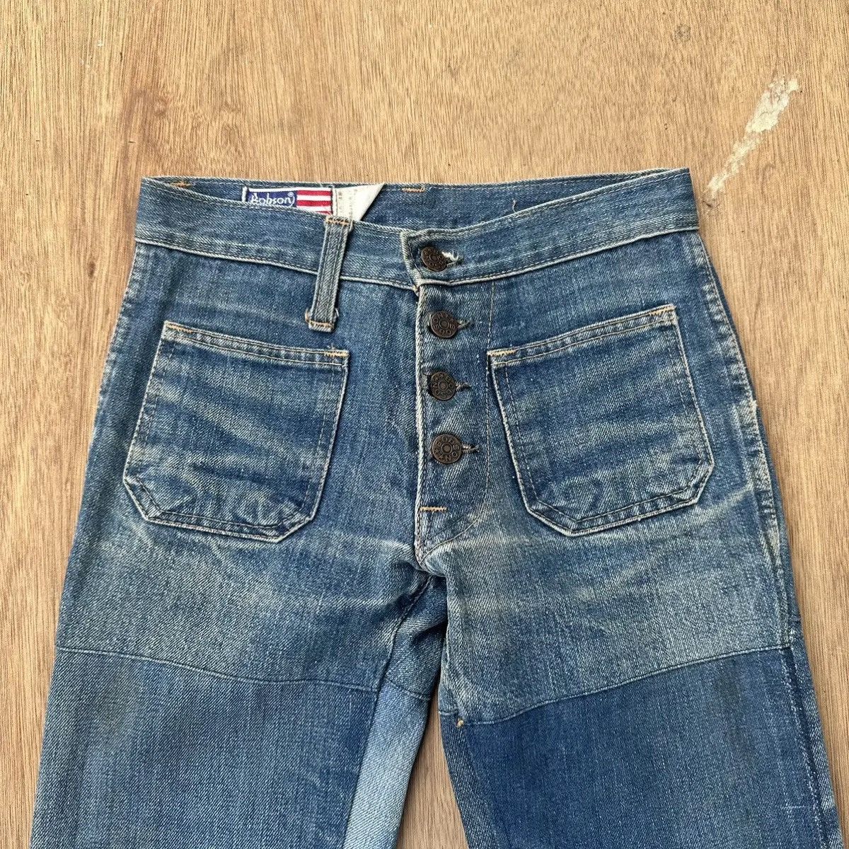 Hysteric Glamour FLARE/BOOTCUT‼️VTG BOBSON JEANS PATCHWORK VERY RARE WIDE LEG Size US 26 / EU 42 - 3 Thumbnail