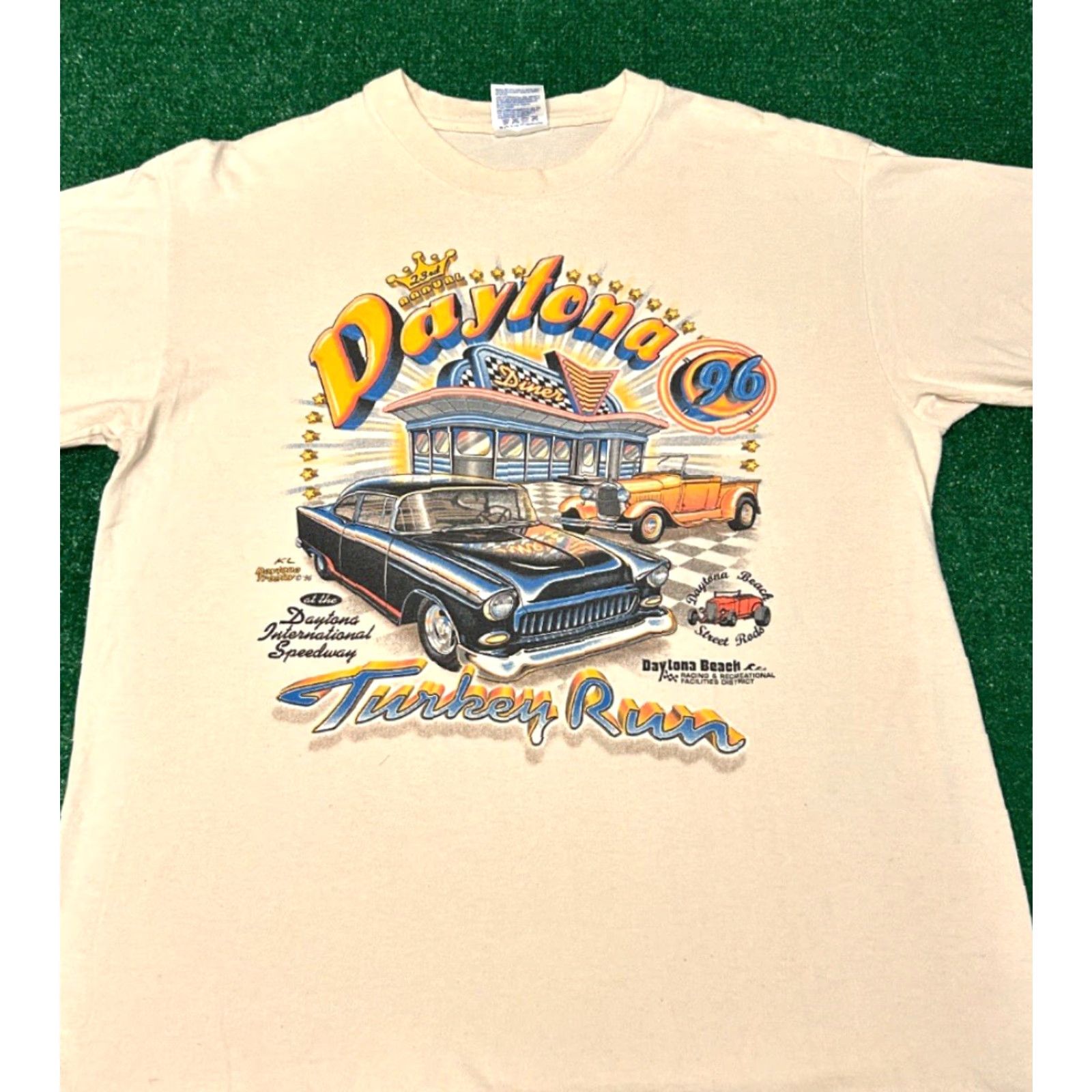 NASCAR VINTAGE 90s Daytona Turkey Run 1996 Classic Car NASCAR Racing VTG Shirt Mens L Size US L / EU 52-54 / 3 - 3 Thumbnail