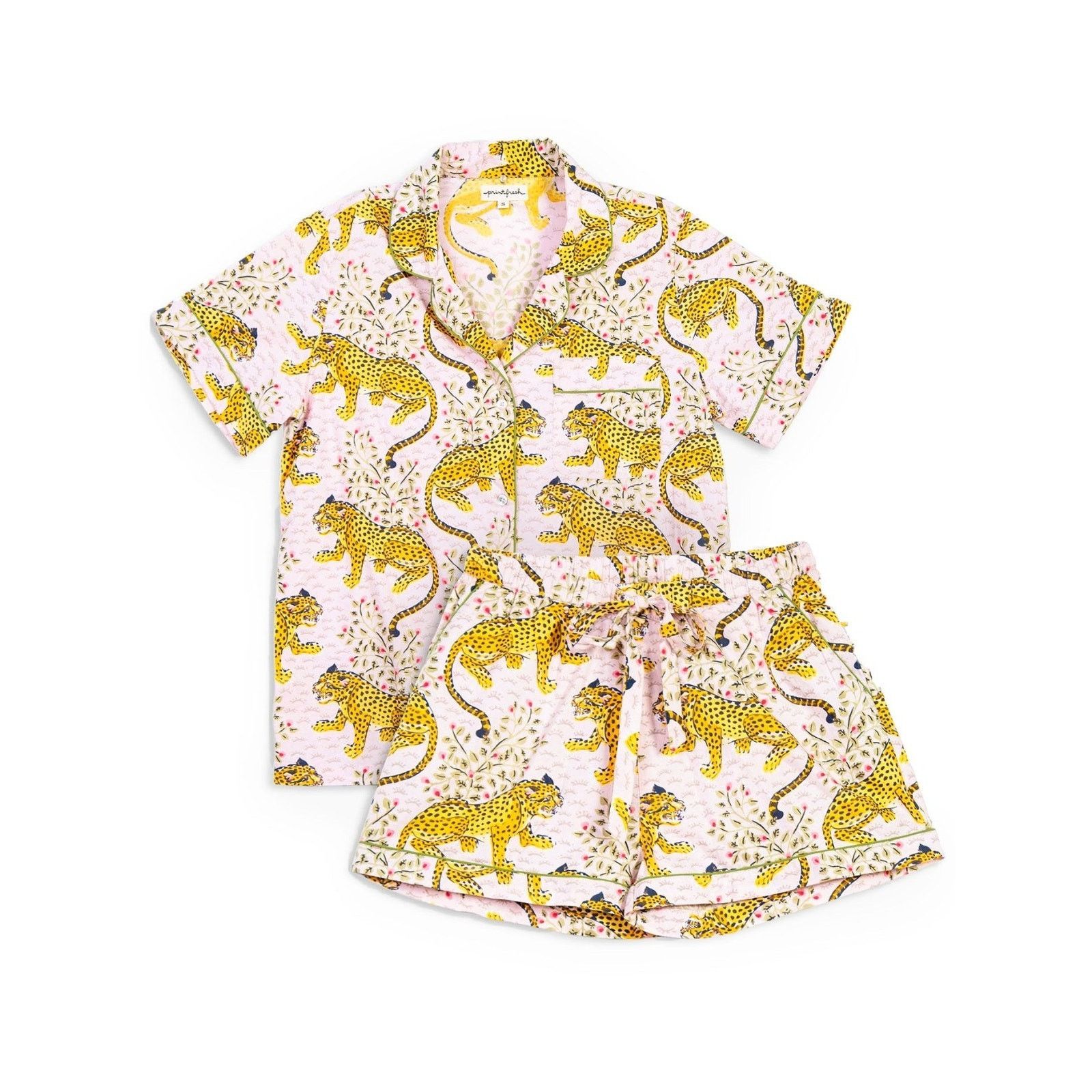 Other Print Fresh Blush Pink Bagheera 2 Pc. Pajama Organic Cotton Size S / US 4 / IT 40 - 3 Thumbnail