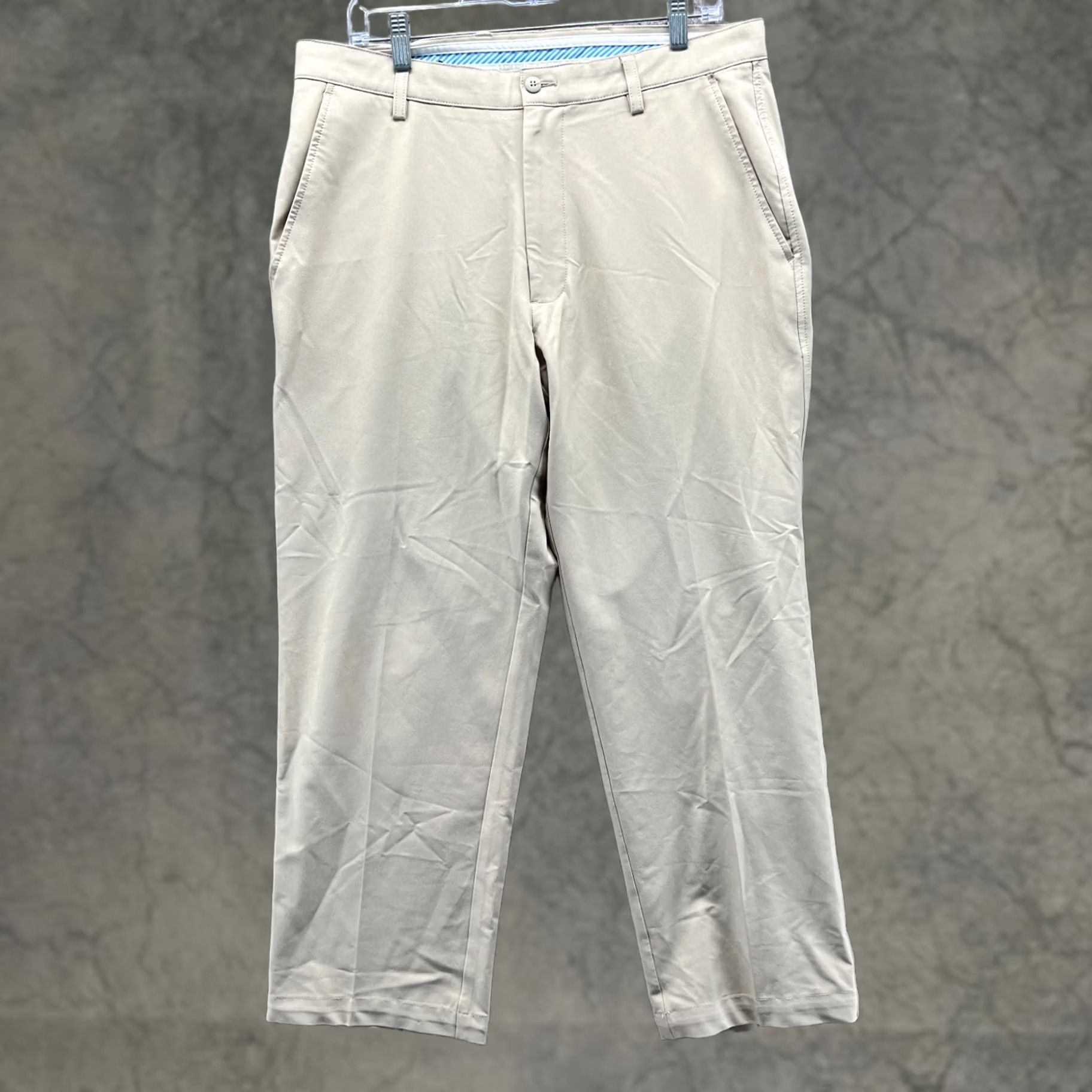 Footjoy FootJoy Pants Men 34x30 Khaki Chino Pleated Polyester Spandex Casual Trousers Size US 34 / EU 50 - 1 Thumbnail