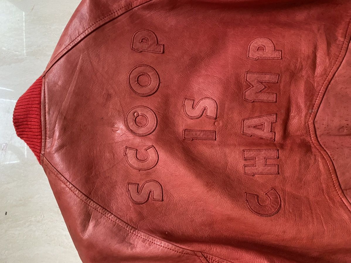 Vintage Vintage leather jacket scoop red Size US L / EU 52-54 / 3 - 8 Thumbnail