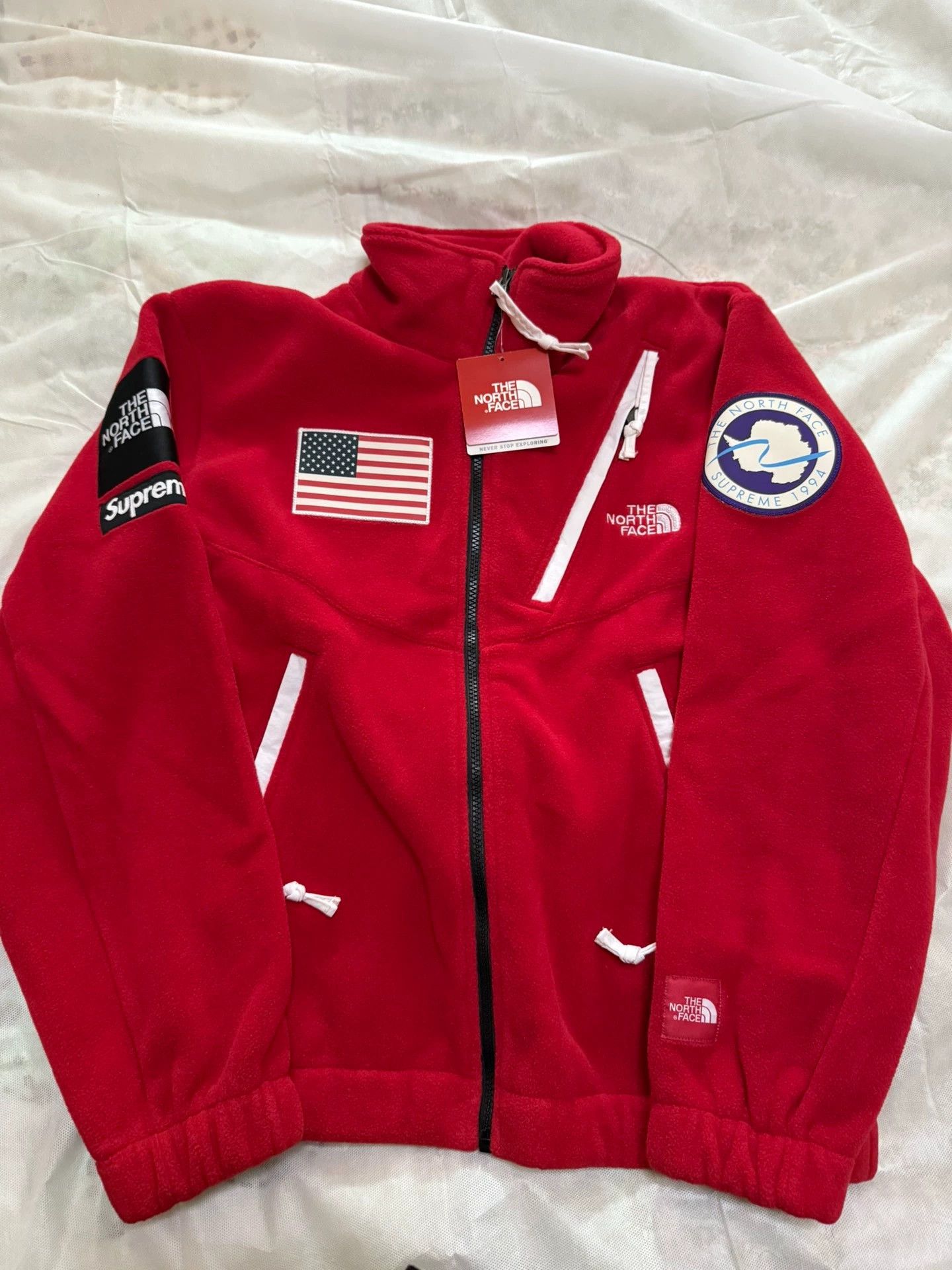 Supreme Supreme TNF Trans Expedition Fleece Jacket Red S Size US S / EU 44-46 / 1 - 1 Thumbnail