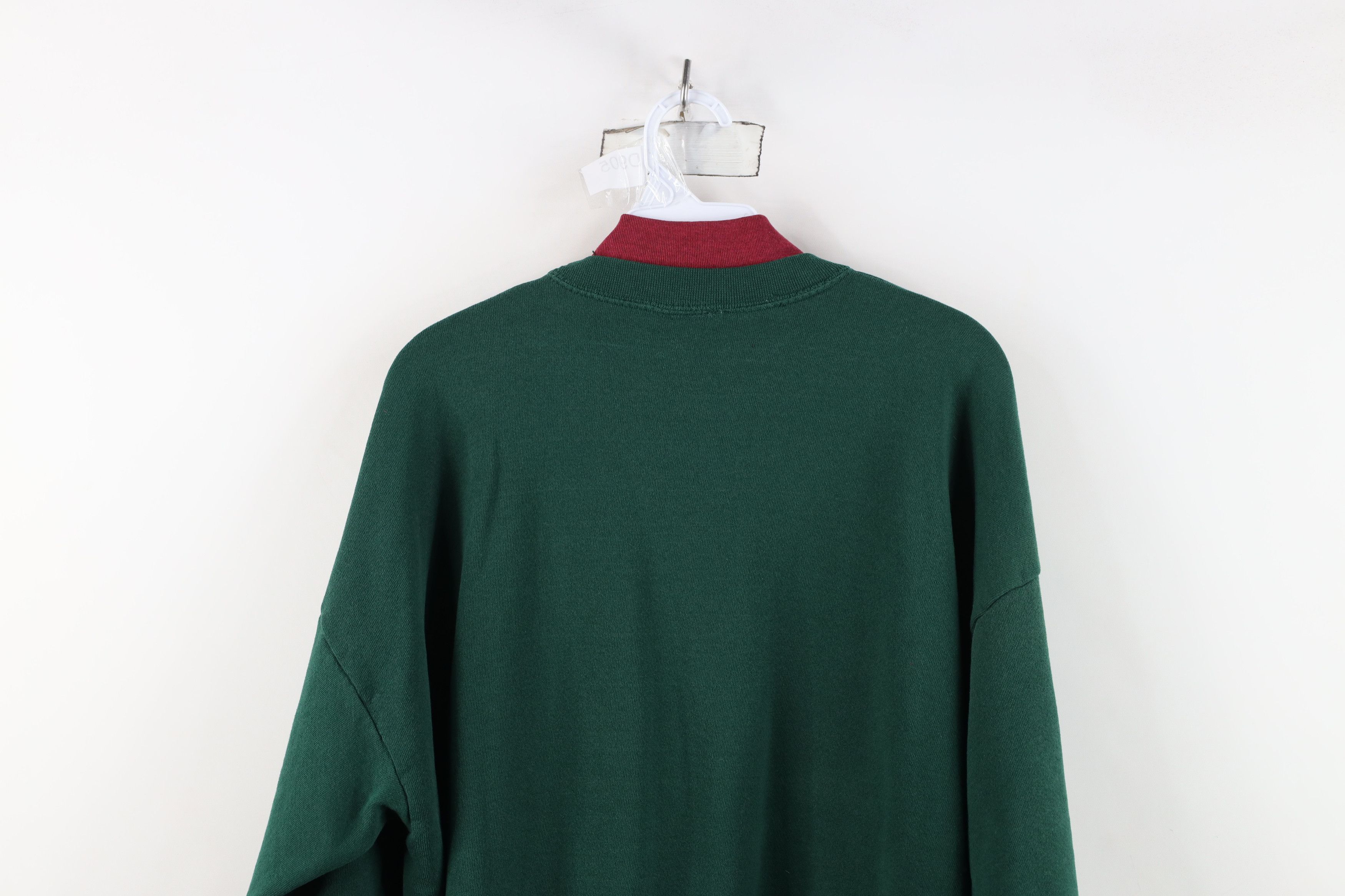 Vintage Vintage 90s Streetwear Flag Bear Sweatshirt Green USA Size XL / US 12-14 / IT 48-50 - 14 Thumbnail