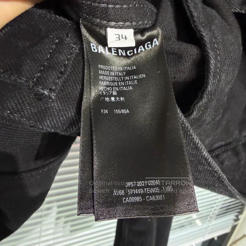 Balenciaga Balenciaga Denim Jacket with Water Washed and Back Crystal Size XXS / US 00 / IT 34 - 4 Thumbnail