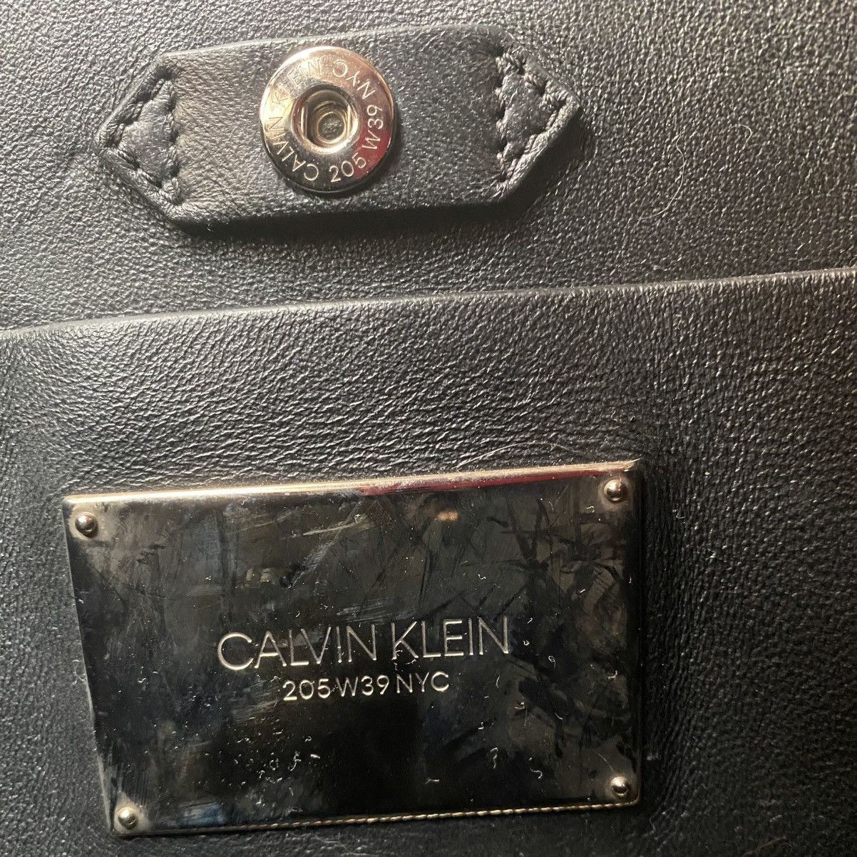Calvin Klein 205W39NYC Luxe Calf Leather Stripe Link Bucket Bag Size ONE SIZE - 12 Thumbnail