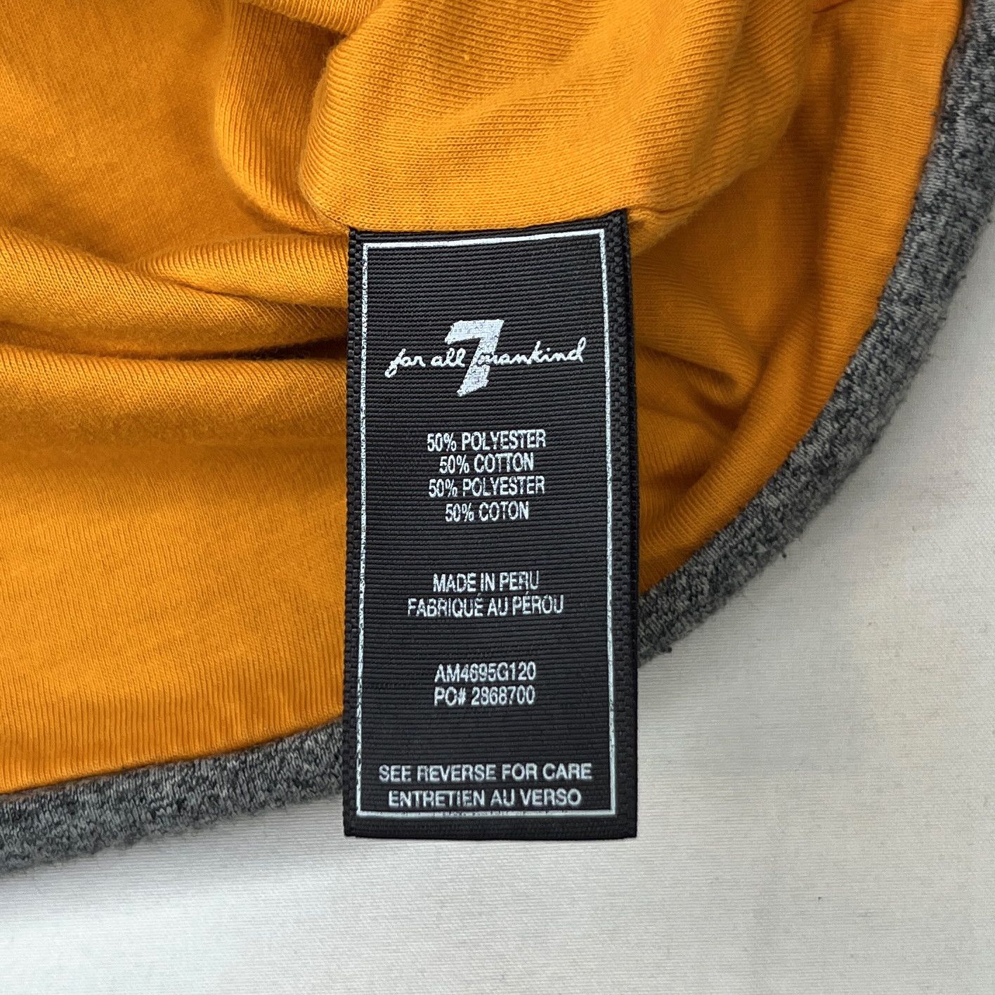 7 For All Mankind 7 For All Mankind Double T-shirt Grey and Orange Men's Large Size US L / EU 52-54 / 3 - 3 Thumbnail