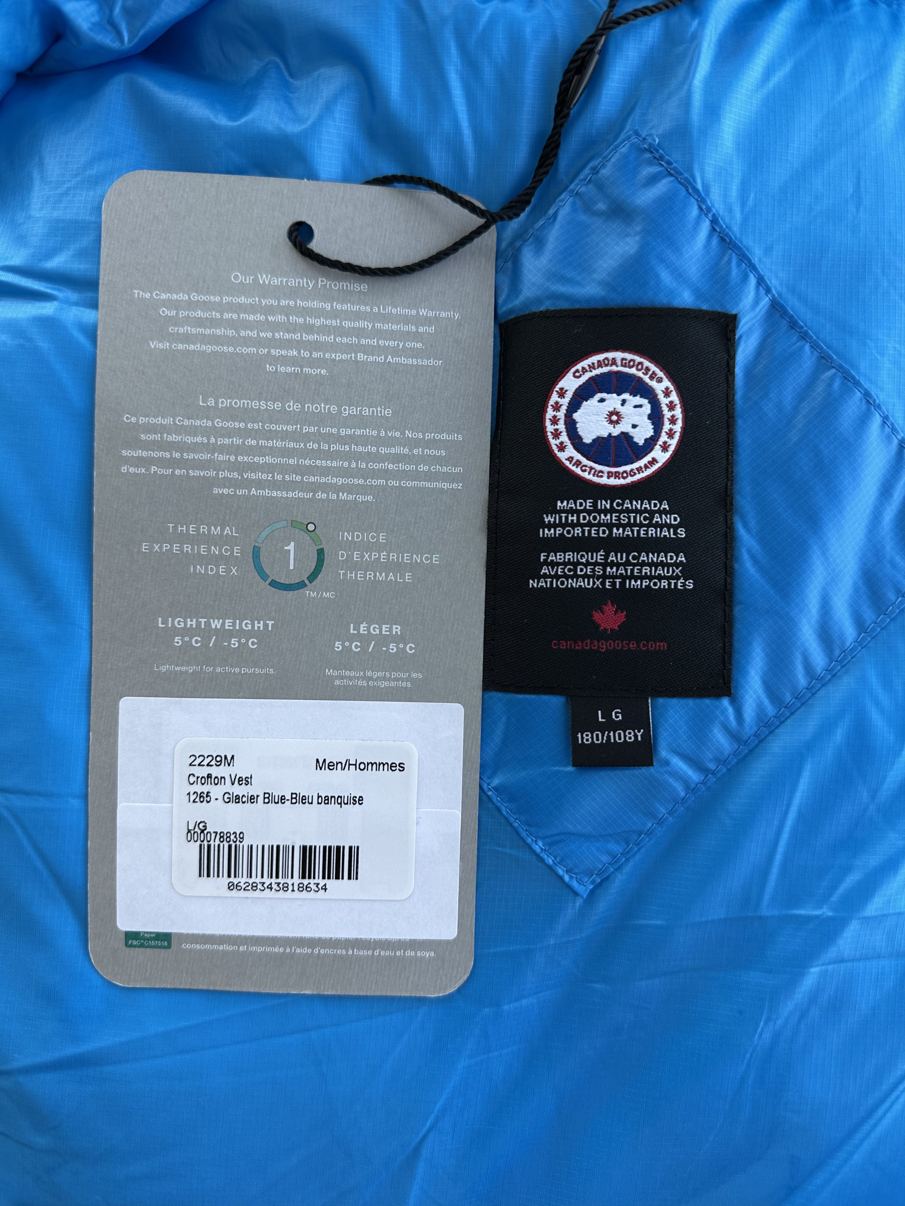 Canada Goose Canada Goose Glacier Blue Crofton Men's Vest Size US L / EU 52-54 / 3 - 3 Thumbnail