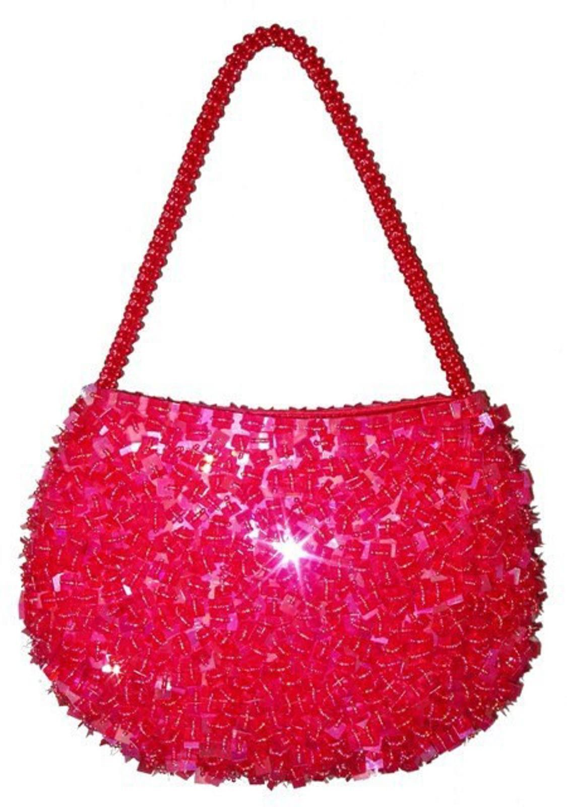 Designer Sequin Beaded Purse RED Size ONE SIZE - 1 Preview