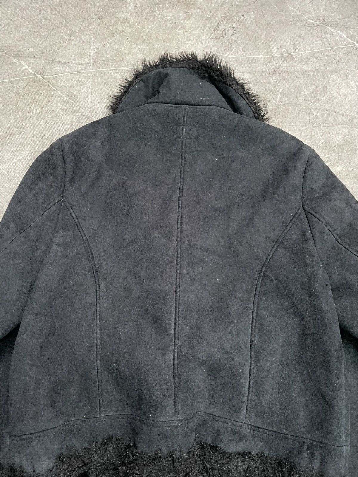 Le Grande Bleu (L.G.B.) Fur suede jacket hype avant garde y2k rick owens Jacket Y2K Size US S / EU 44-46 / 1 - 11 Thumbnail