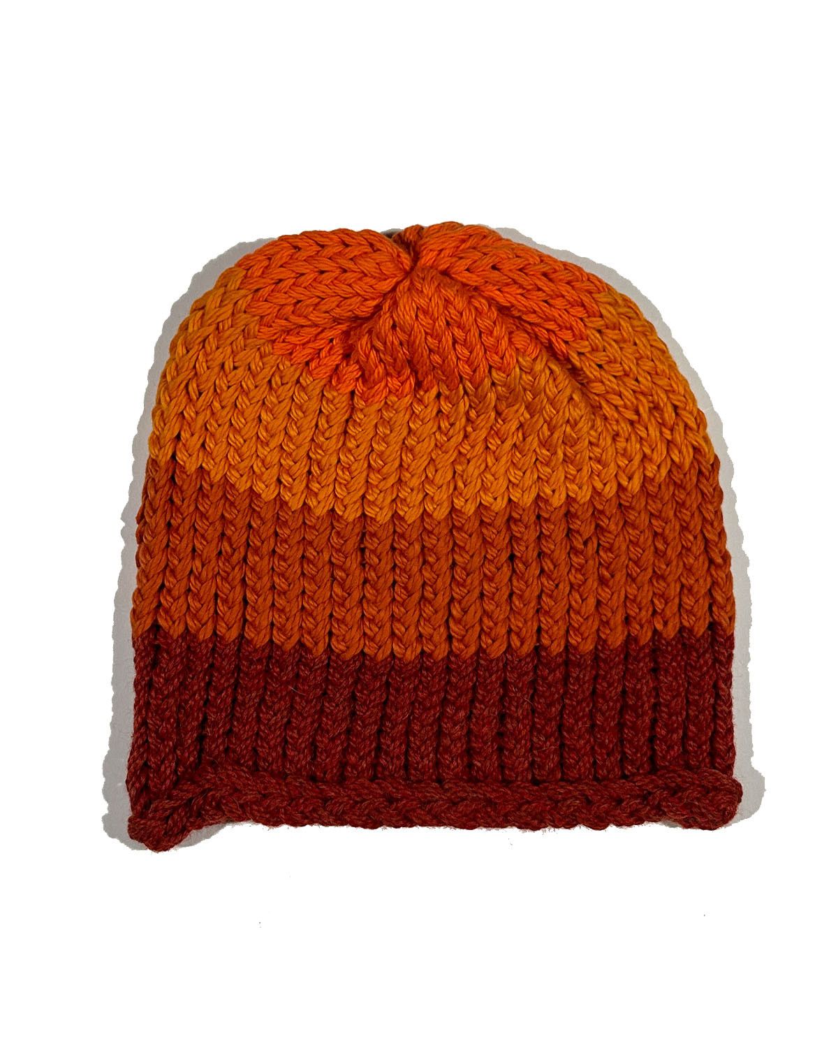 Greg Lauren GREG LAUREN ORANGE KNITTED BEANIE HAT Size ONE SIZE - 1 Thumbnail