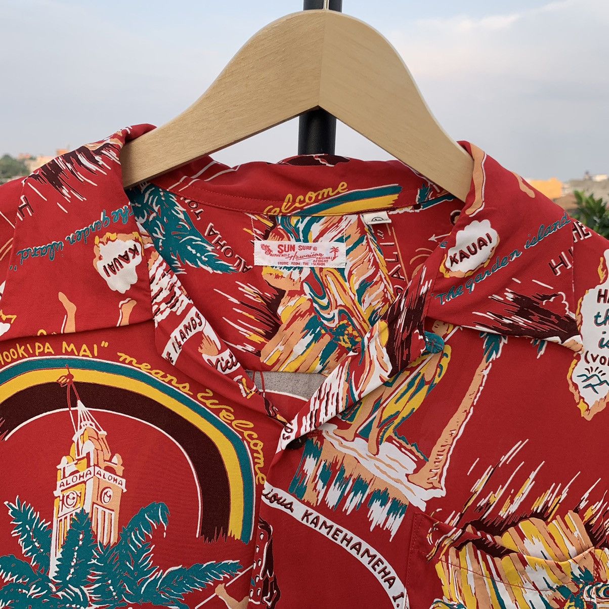 Sugar Cane × Toyo Enterprises *RARE* Vtg TOYO ENTERPRISE Sun Surf Loop Open Collar Shirt Size US L / EU 52-54 / 3 - 5 Thumbnail