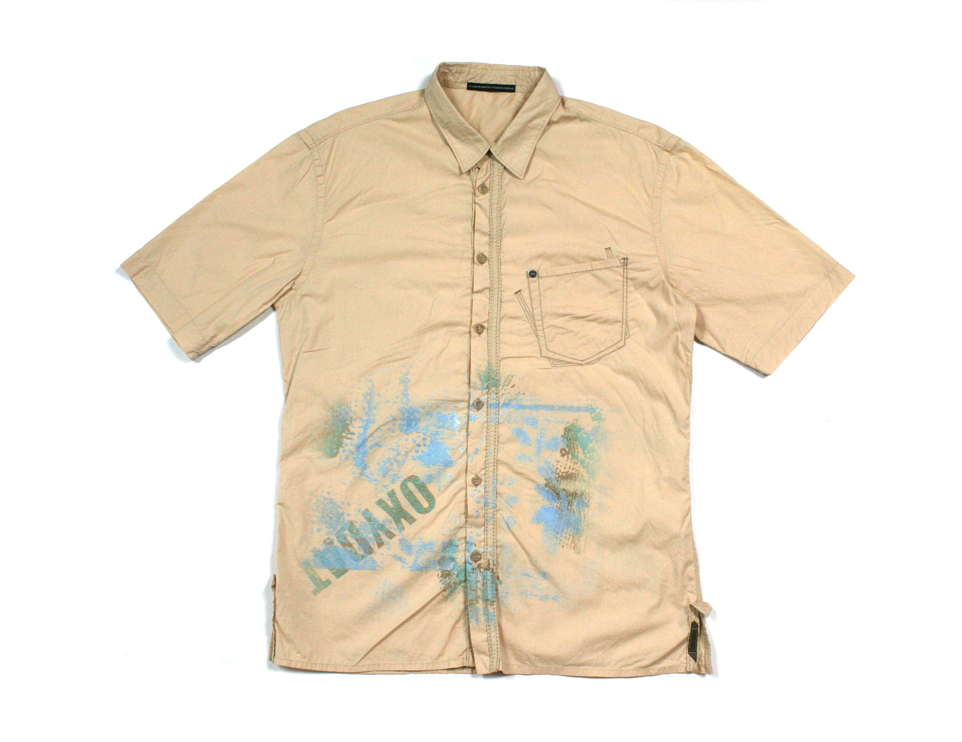 Marithe + Francois Girbaud 00S Oxydat Logo Fisherman Shortsleeve Shirt Vintage Size US M / EU 48-50 / 2 - 1 Thumbnail