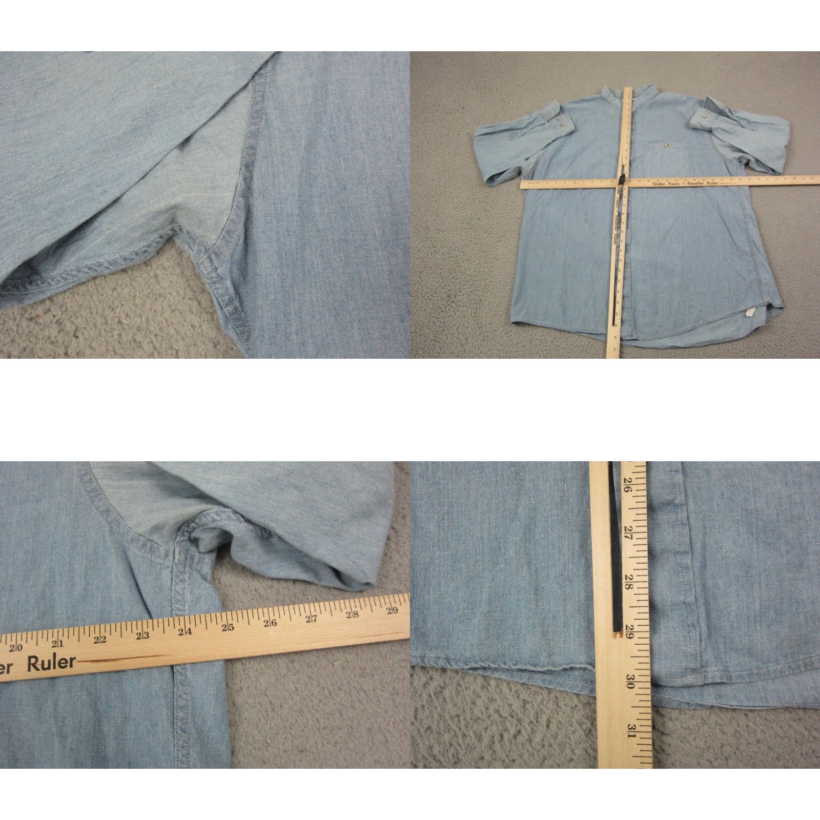 Arrow Vintage Arrow Shirt Mens XL Blue Chambray Button-Up Collar Pocketed 17 Regular Fit USA Size US XL / EU 56 / 4 - 8 Thumbnail