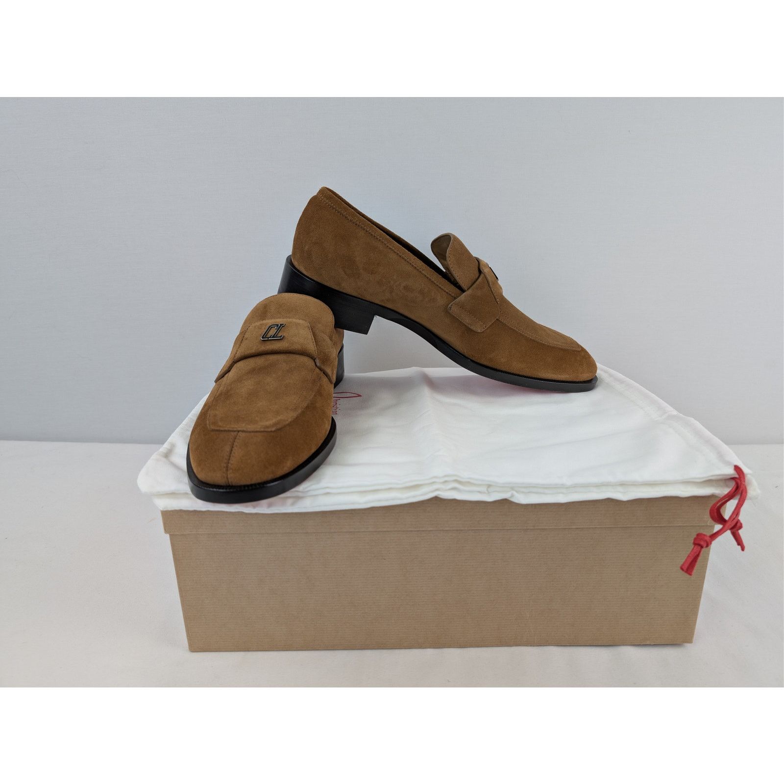 Christian Louboutin o1rshd1 Brown Suede Loafers Shoes Boots in Black Sole 44.5 Size US 11.5 / EU 44-45 - 20 Thumbnail