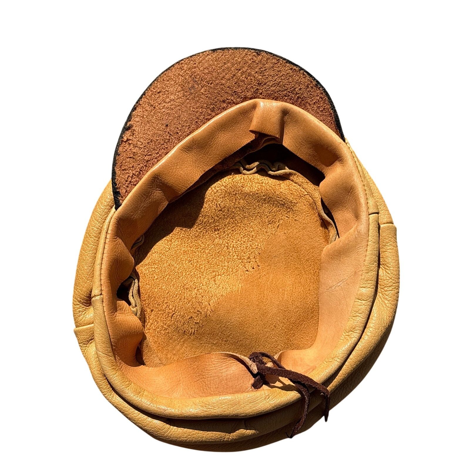 Handmade Vtg handmade Leather newsboy hat cabbie golf cap brim gatsby Size ONE SIZE - 5 Thumbnail