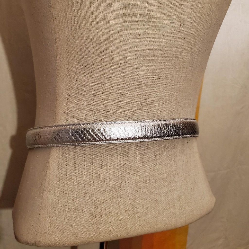 Escada Vintage Escada 80s Silver Snake Skin Belt Size ONE SIZE - 3 Thumbnail