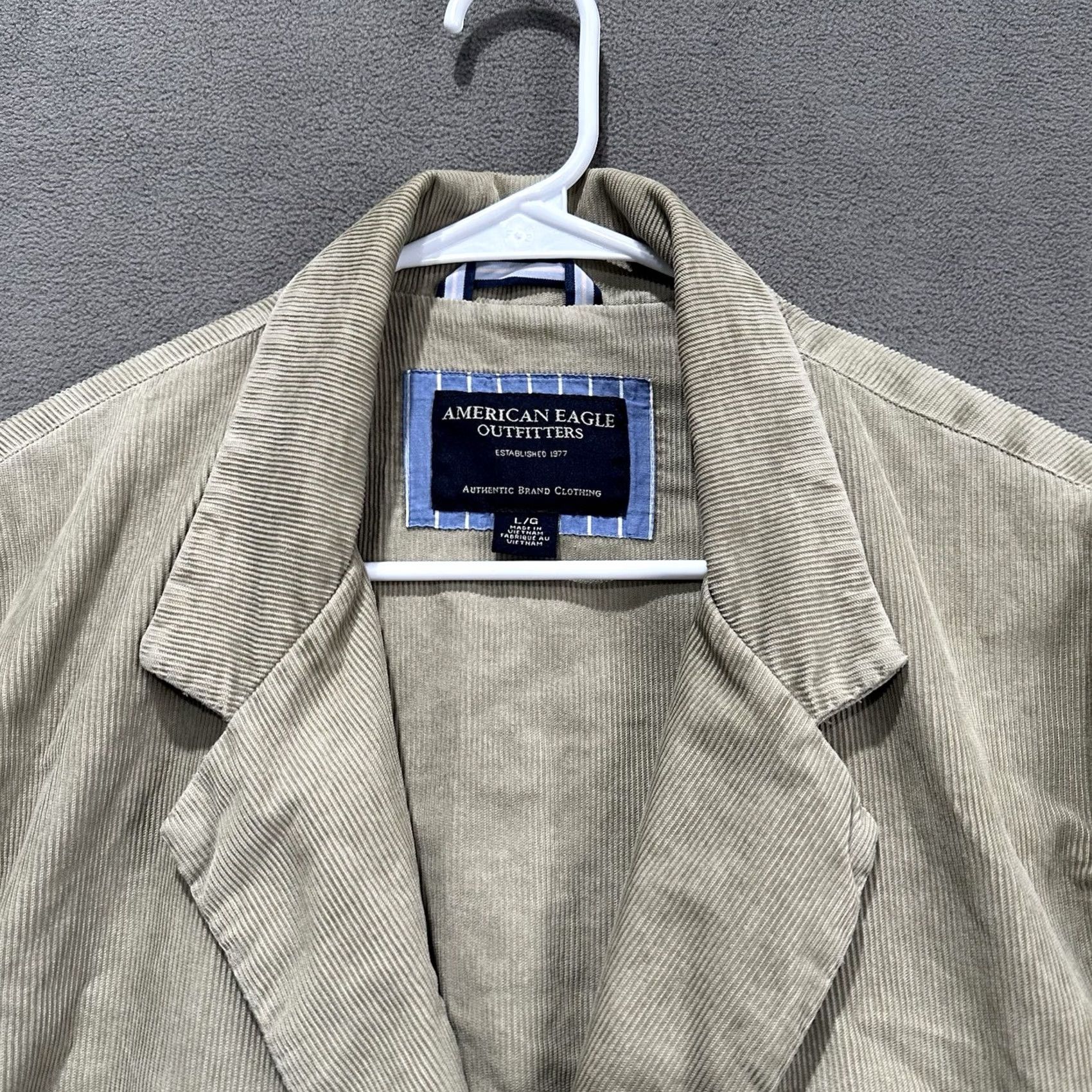 American Eagle Outfitters American Eagle Blazer Mens Large Brown Tan Corduroy Sport Coat Academia Y2K EUC Size 40R - 5 Thumbnail