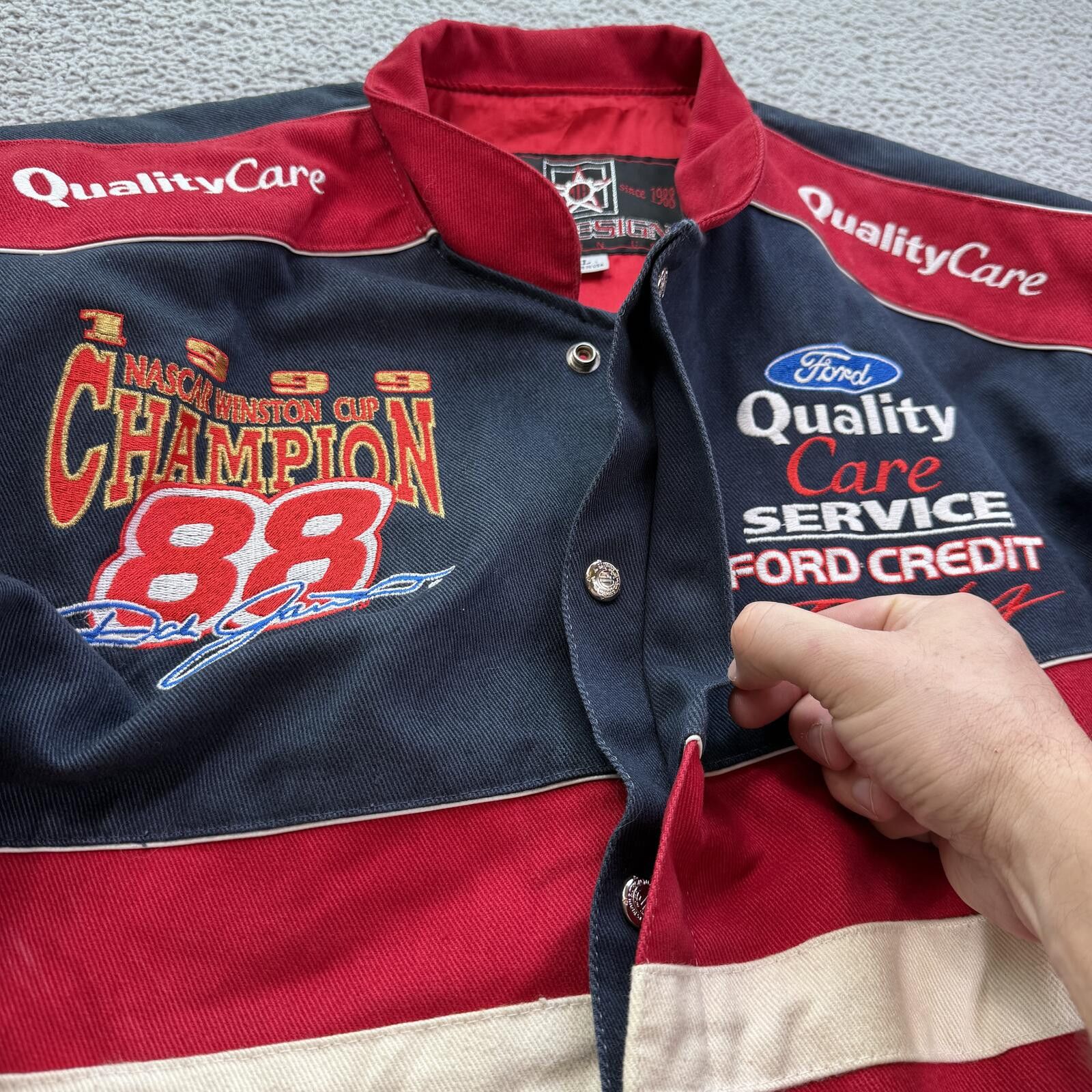 JH Design Vintage 1999 Dale Jarrett 88 NASCAR Winston Racing Jacket L Size US L / EU 52-54 / 3 - 7 Thumbnail