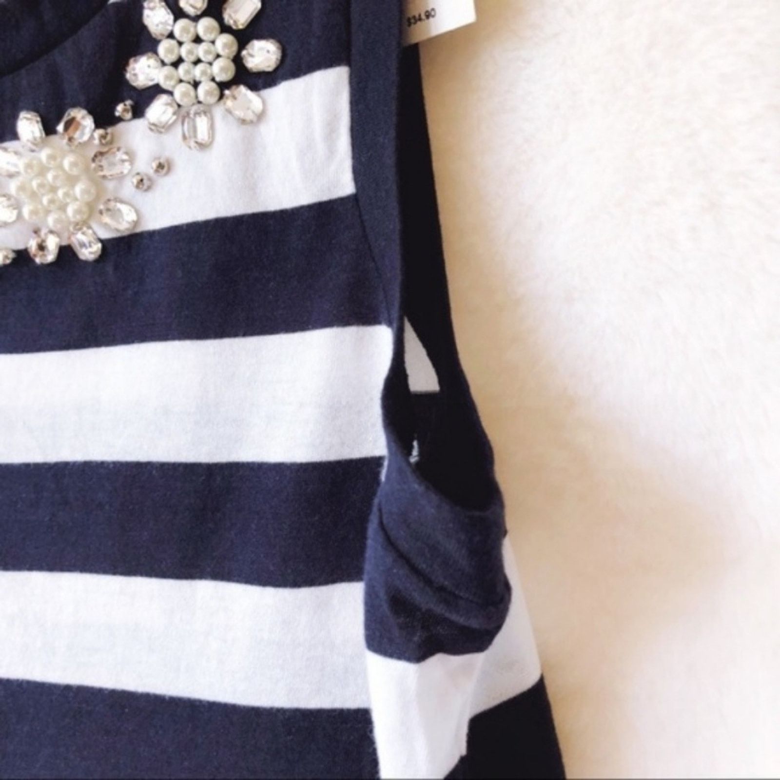 Express Express Embellished Blue Collar Striped Crop Top Size S / US 4 / IT 40 - 4 Thumbnail