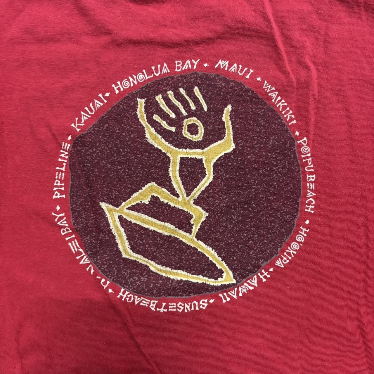 Vintage Crazy Vintage Y2K/2000s Red Hawaiian Legends Surf Skater Graphic Hawaii T-Shirt! Size US L / EU 52-54 / 3 - 2 Thumbnail