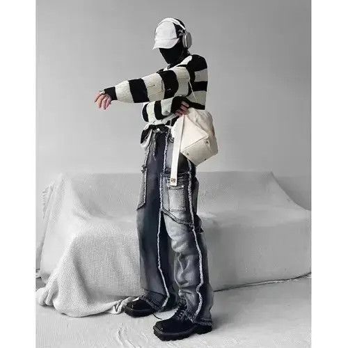 Japanese Brand Retro grunge punk distressed frayed jeans pants Size US 30 / EU 46 - 4 Thumbnail
