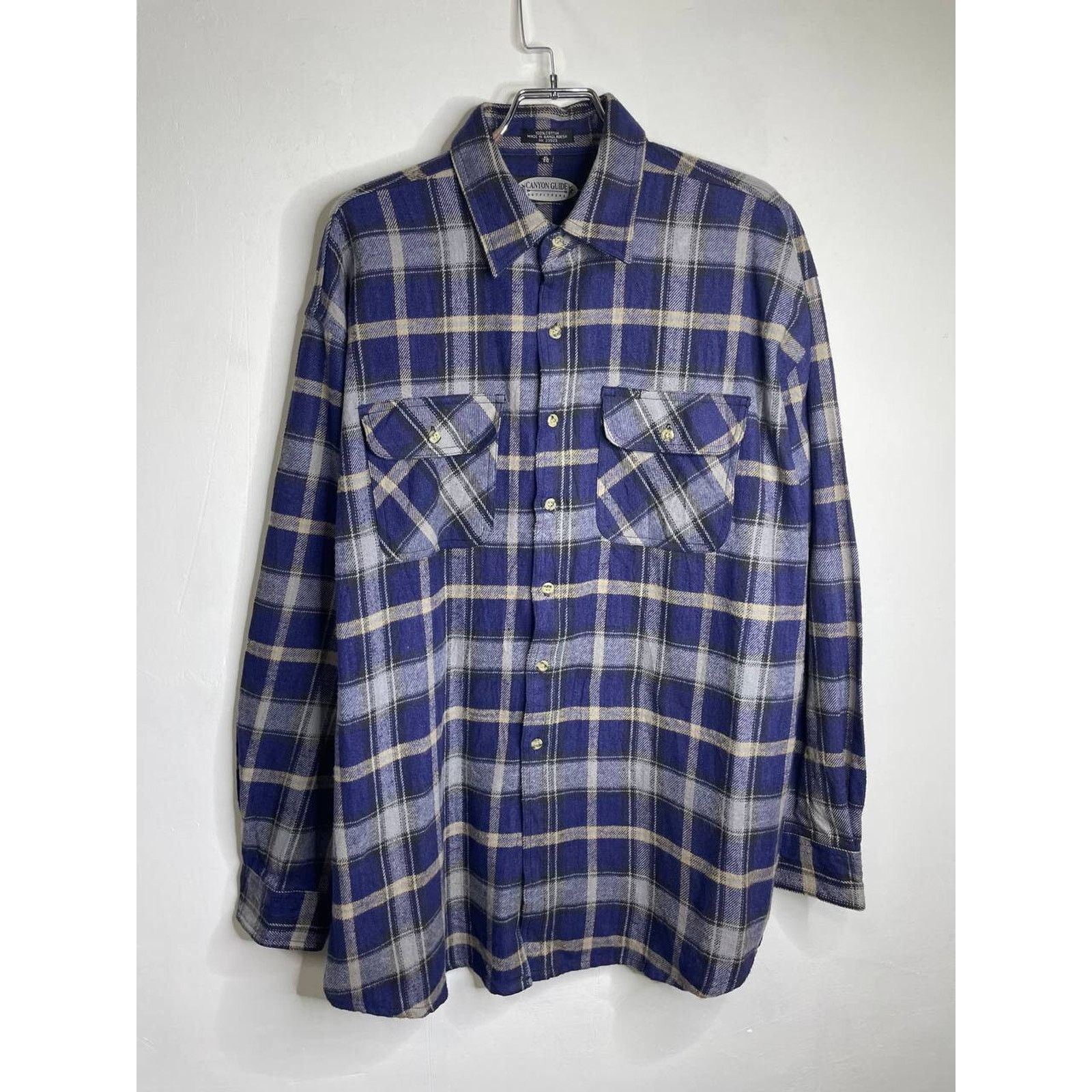 Flannel Vintage Canyon Guide Flannel Shirt Blue Gray Plaid Cotton XL Size US XL / EU 56 / 4 - 1 Thumbnail