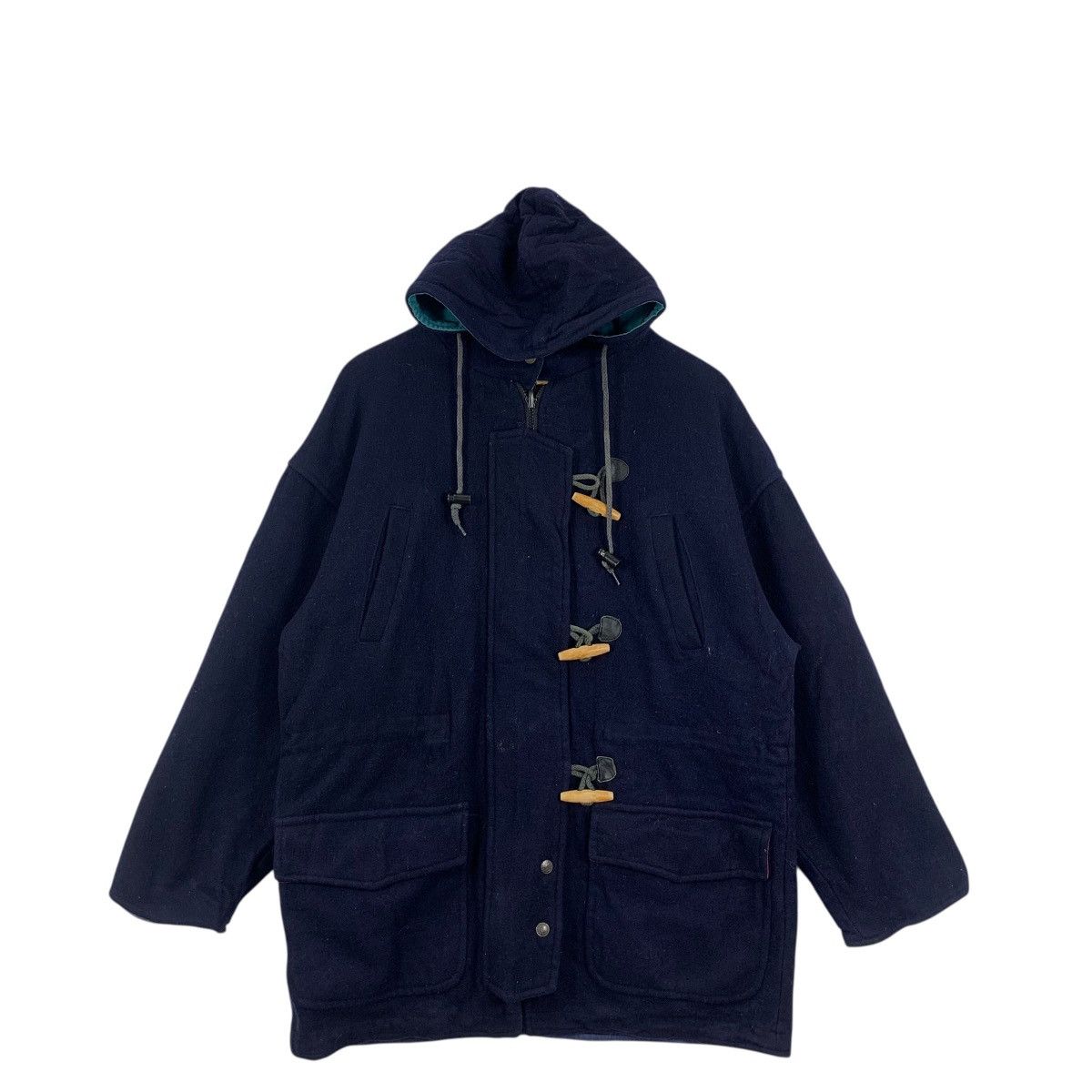 Vintage Vintage BRAEFAIR CAROL COHEN Blue Duffle Coat Heavy Jacket Size US S / EU 44-46 / 1 - 3 Thumbnail