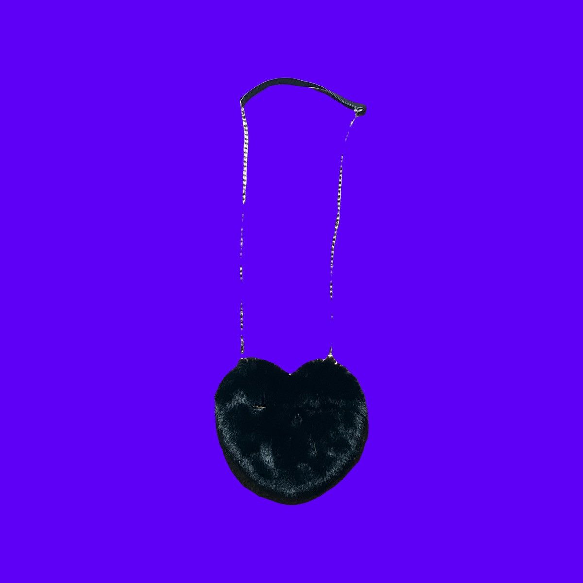 Other Furry Black Heart Crossbody Handbag Size ONE SIZE - 1 Thumbnail