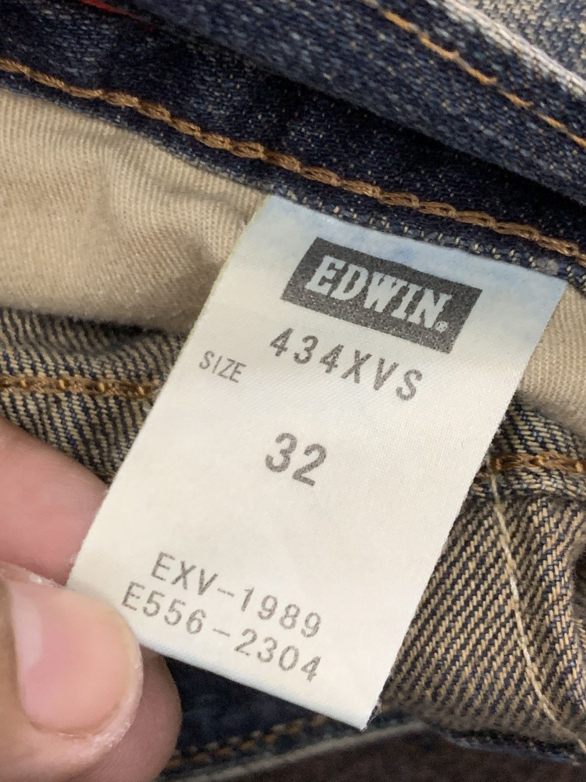 Edwin Blue Trip Faded Whiskers Denim Jeans.