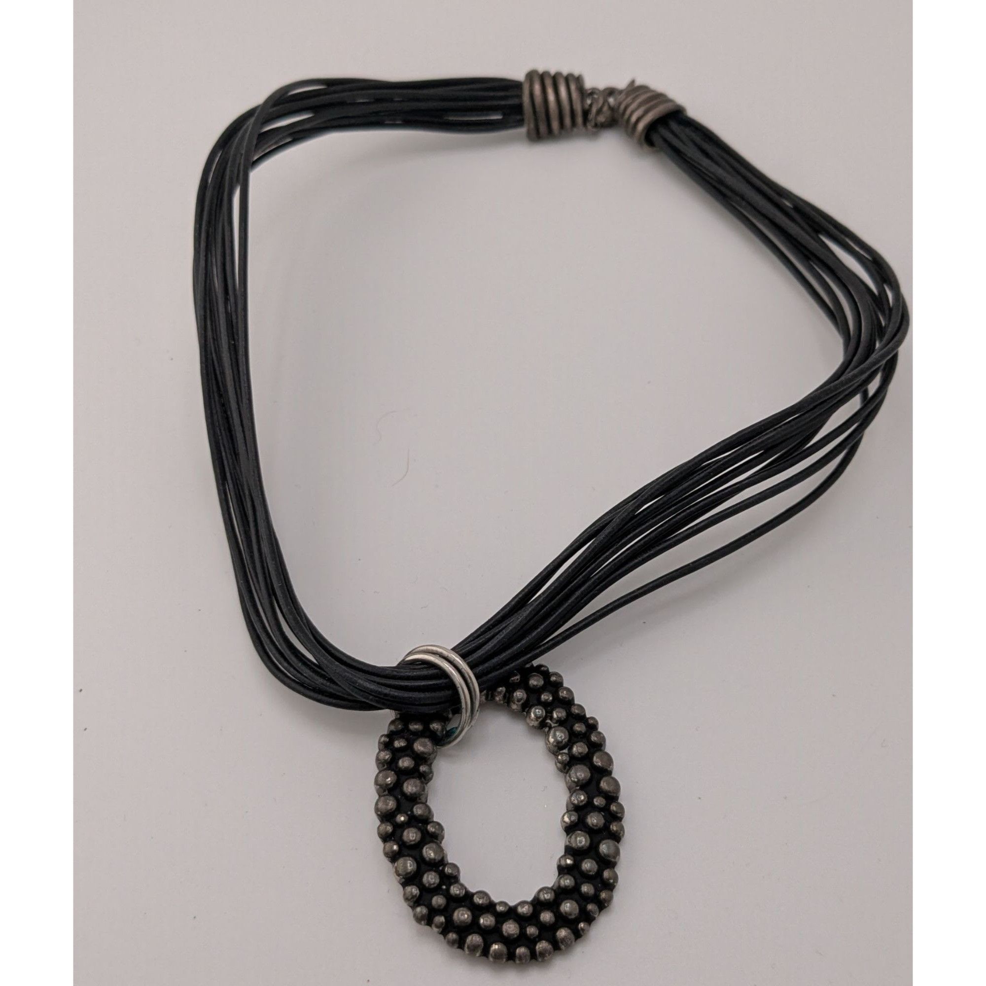 Other Bohemian Black Multi-Strand Necklace With Bubble Textured Ov Size ONE SIZE - 2 Thumbnail