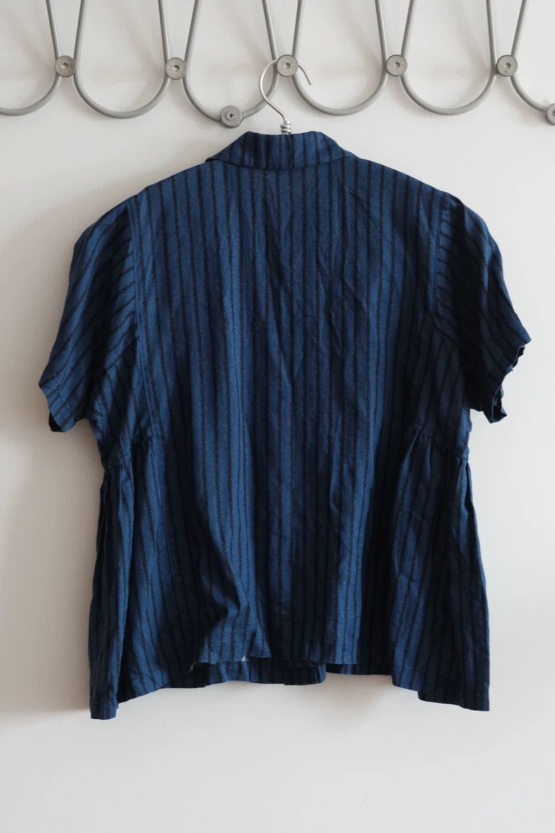 Comme des Garcons Comme Des Garcons Sapphire Blue Stripe Doll Neck Short Sle Size XS / US 0-2 / IT 36-38 - 5 Thumbnail