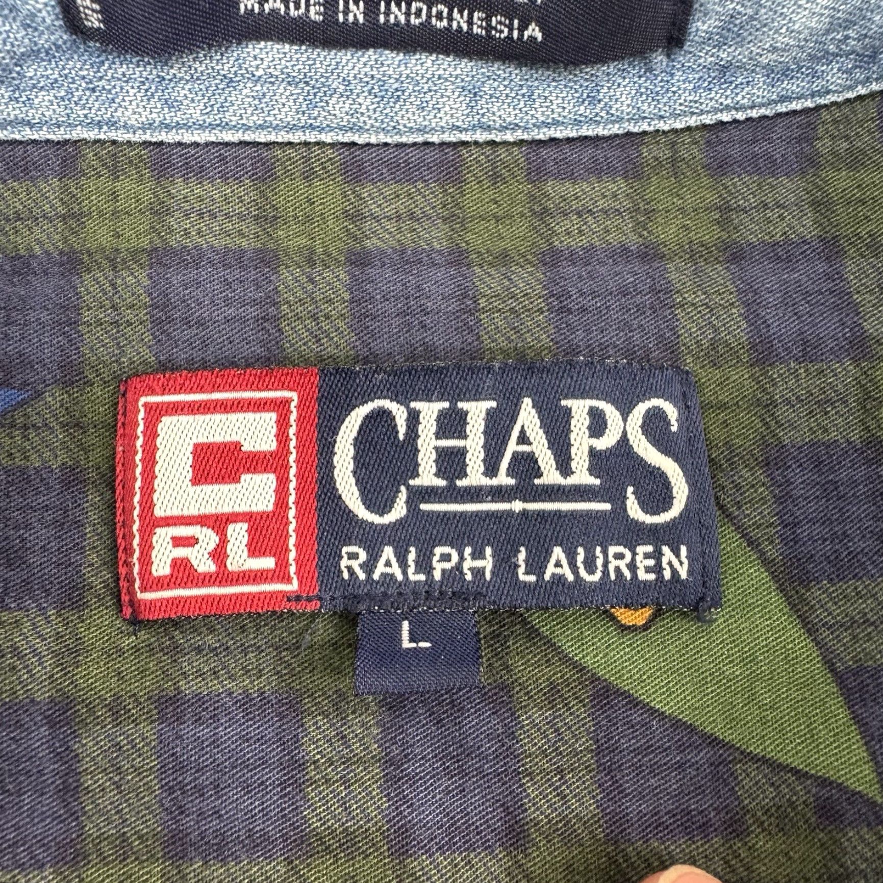 Chaps VINTAGE Chaps Ralph Lauren Men's Button-Down Shirt Adult Large Plaid Flag 90s Green Size US L / EU 52-54 / 3 - 3 Thumbnail