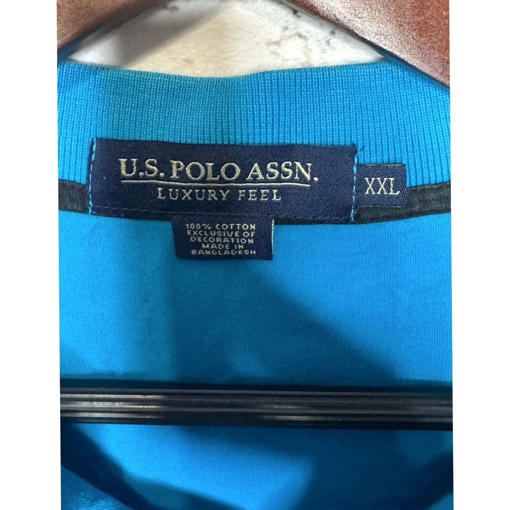 U.S. Polo Assn. US Polo Assn Mens Polo Shirt Blue Short Sleeve 2XL Casual Fitness Summer Sports Logo Knit 100% Cotton Classic Size US XXL / EU 58 / 5 - 7 Thumbnail