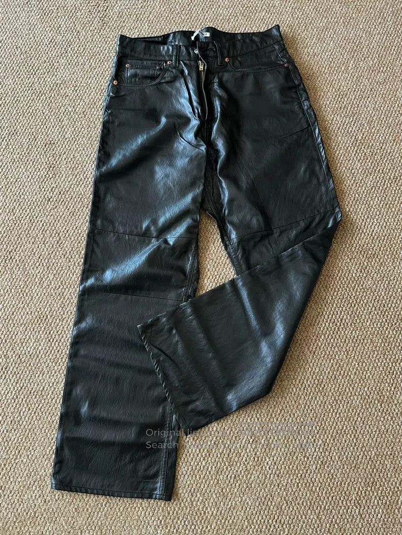 Our Legacy Our Legacy Dark brown leather trousers Size US 31 - 1 Thumbnail