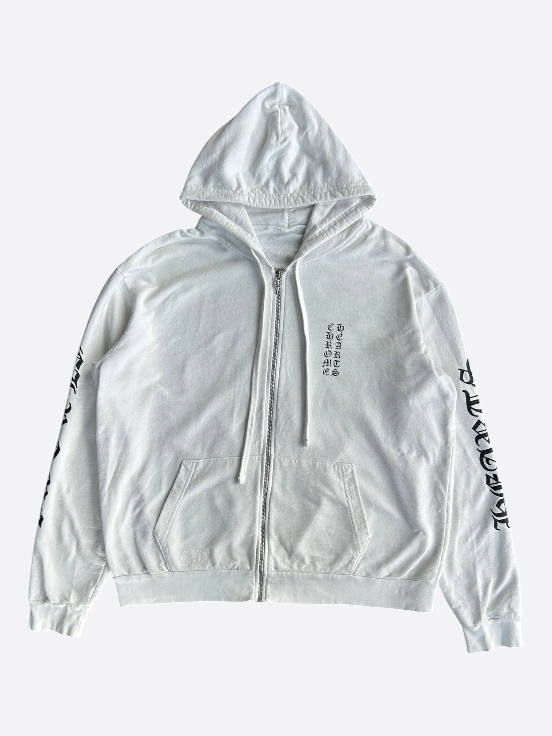 Chrome Hearts White & Black Cross Jacquard Horseshoe Logo Zip Up Hoodie Size US L / EU 52-54 / 3 - 1 Thumbnail