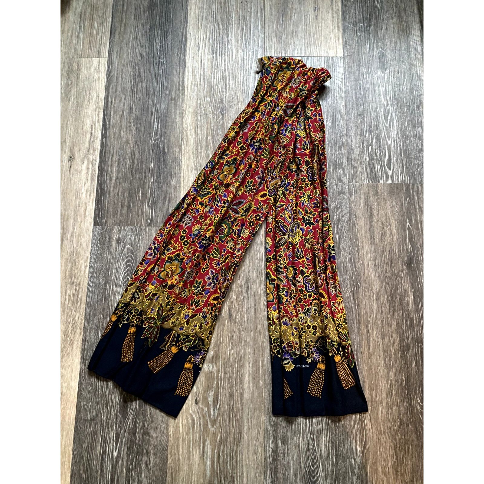 Vintage Vintage Slovenia Boho Patterned Long Scarf Hippy Red Floral Size ONE SIZE - 2 Thumbnail