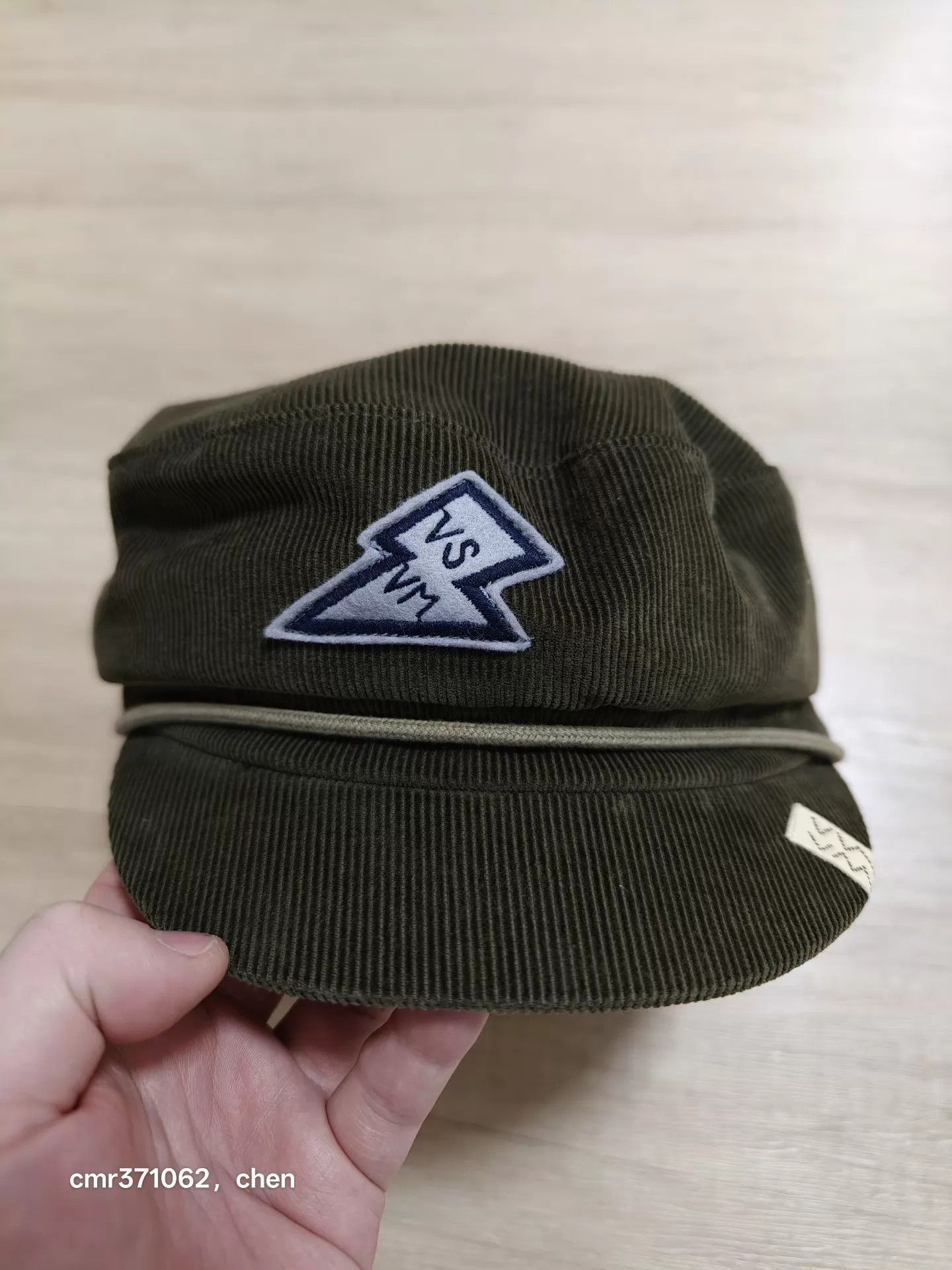 Visvim Green Corduroy Embroidered Cap Size ONE SIZE - 1 Thumbnail