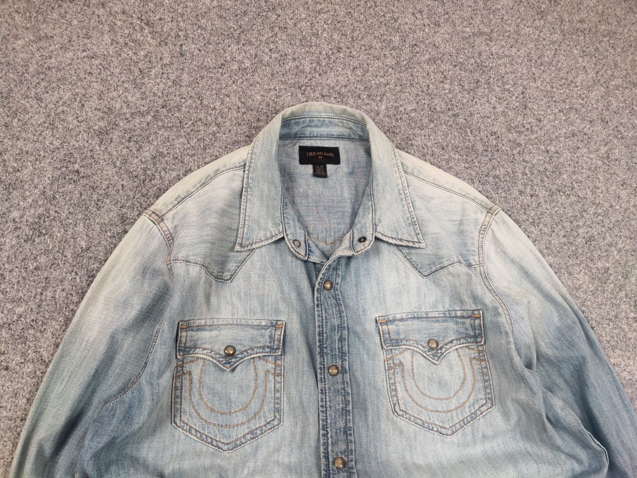 True Religion True Religion Vintage Core Jacket western denim faded shirt Size US XL / EU 56 / 4 - 5 Thumbnail