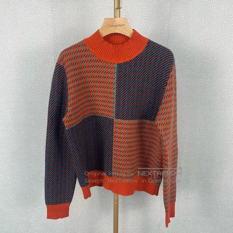 Hermes Hermes Houndstooth cashmere sweater Size S / US 4 / IT 40 - 1 Thumbnail