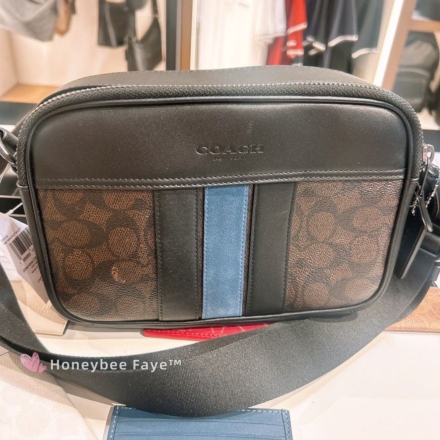 Coach Graham Crossbody Bag In Signature Canvas With Varsity Stripe Size ONE SIZE - 1 Thumbnail