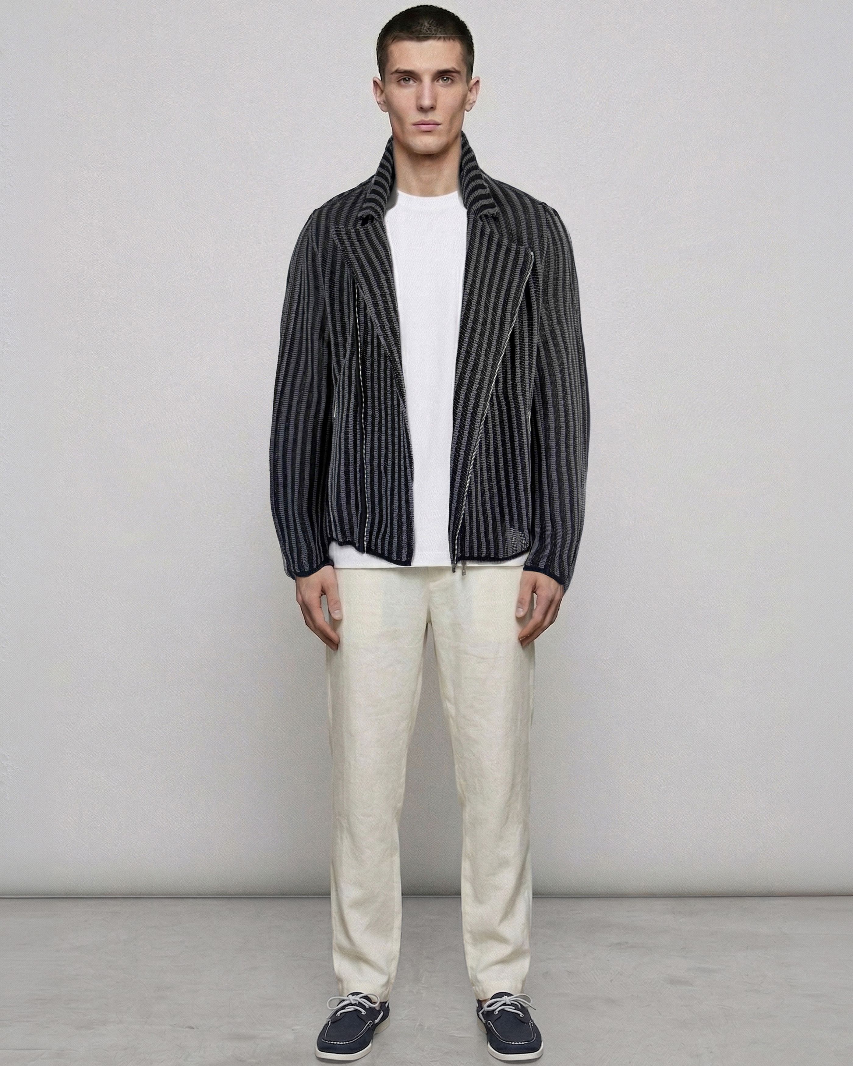 Emporio Armani stripped knit cardigan Size US L / EU 52-54 / 3 - 17 Thumbnail