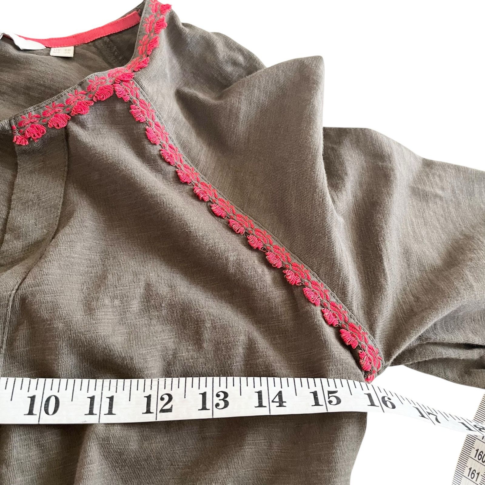 Boden Boden Heidi Army Green Red Detail Tassel Tie Jersey Dress Size XS / US 0-2 / IT 36-38 - 7 Thumbnail