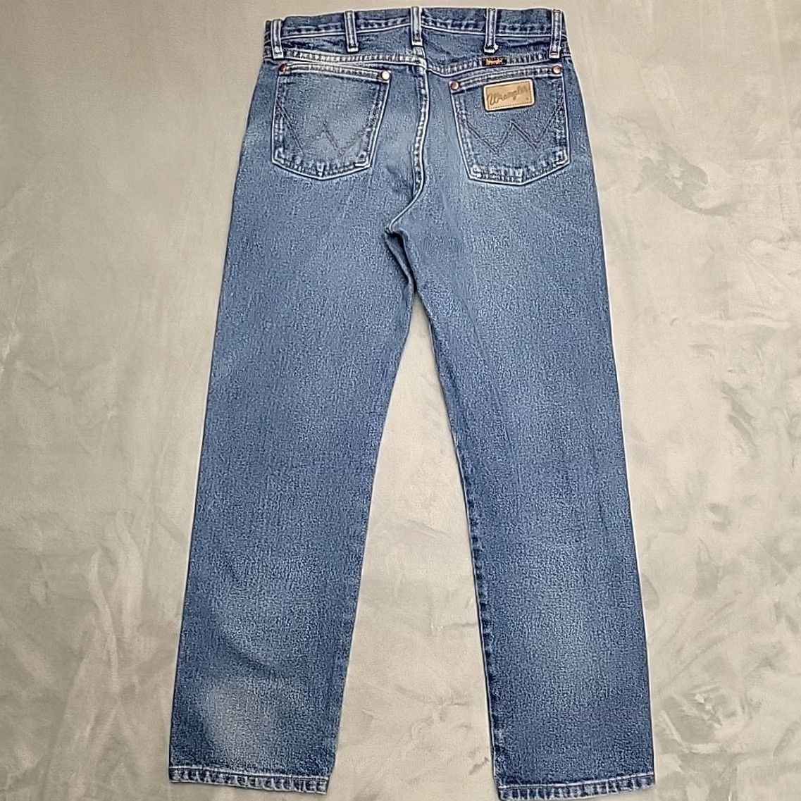 Wrangler Wrangler Jeans Mens 32 Blue Men 32x30 Faded Whiskered Denim Cowboy Western 1013MWZ Size US 32 / EU 48 - 6 Thumbnail