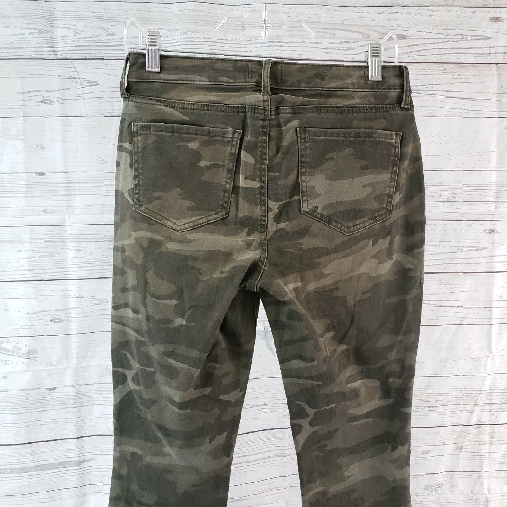 NYDJ NYDJ Ami Skinny Pants Sz 4 Green Camo Mid Rise Cotton Blend Womens Size 27" / US 4 / IT 40 - 4 Thumbnail