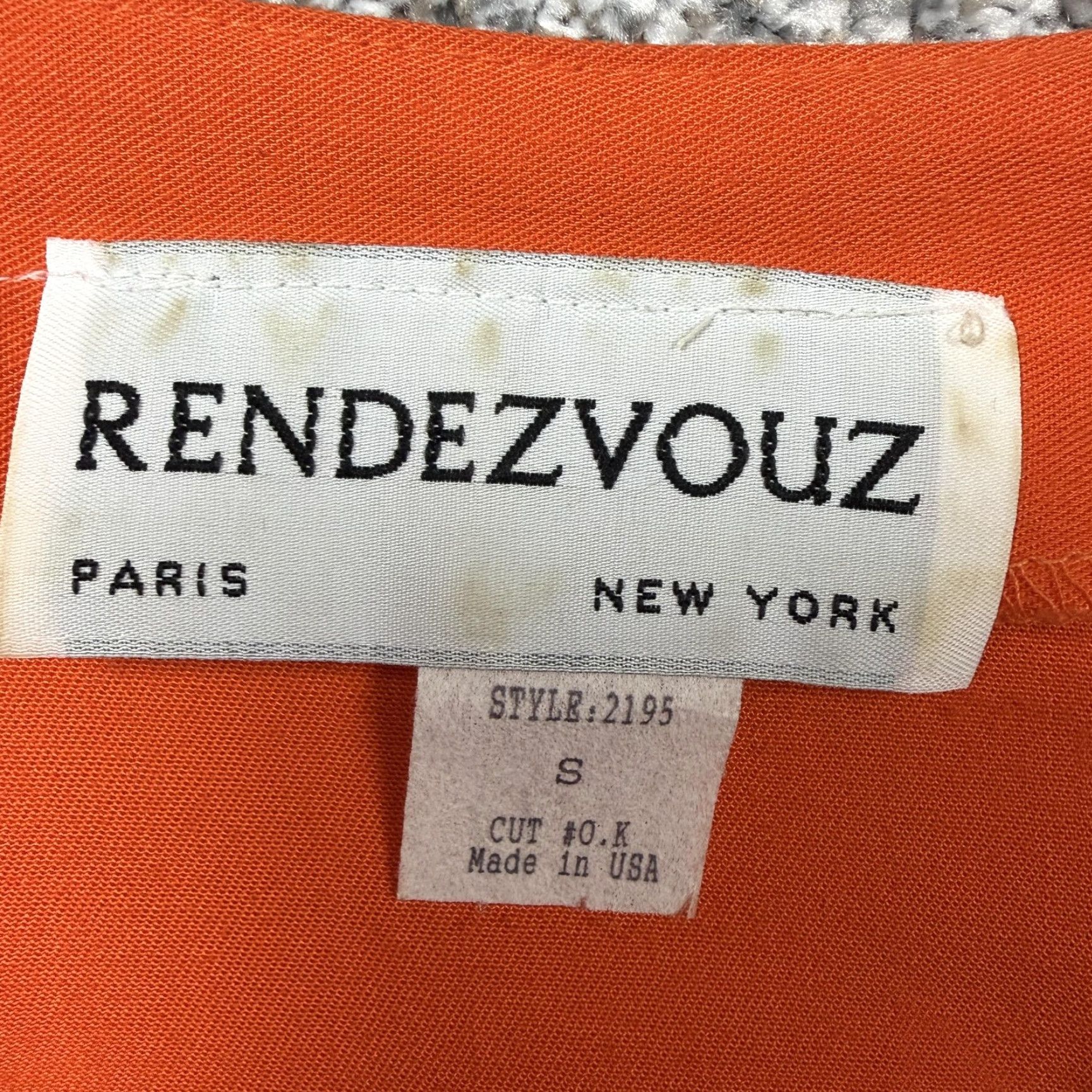 Vintage VINTAGE Rendezvouz Wrap Top Blouse S Womens Orange Short Sleeve V-Neck Tie Waist 90s Art Teacher Repurpose Size S / US 4 / IT 40 - 3 Thumbnail