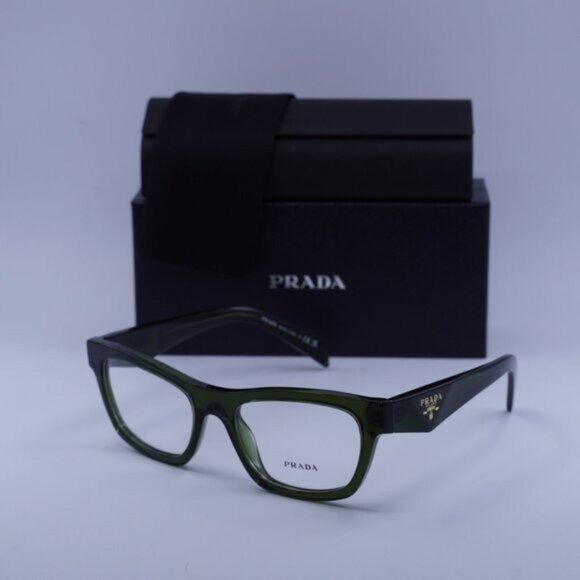 Prada Prada PRB01V 19Z1O1 Eyeglasses Transparent Bottle Green 54mm Size ONE SIZE - 1 Thumbnail
