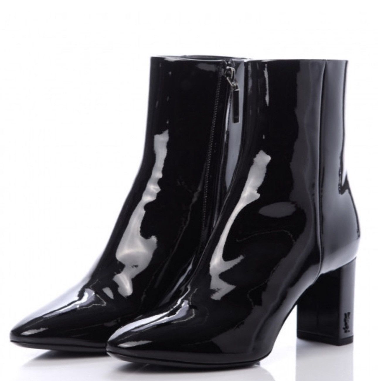 Yves Saint Laurent SAINT LAURENT Patent Loulou Ankle Zip Boot Black Size US 9 / IT 39 - 2 Thumbnail