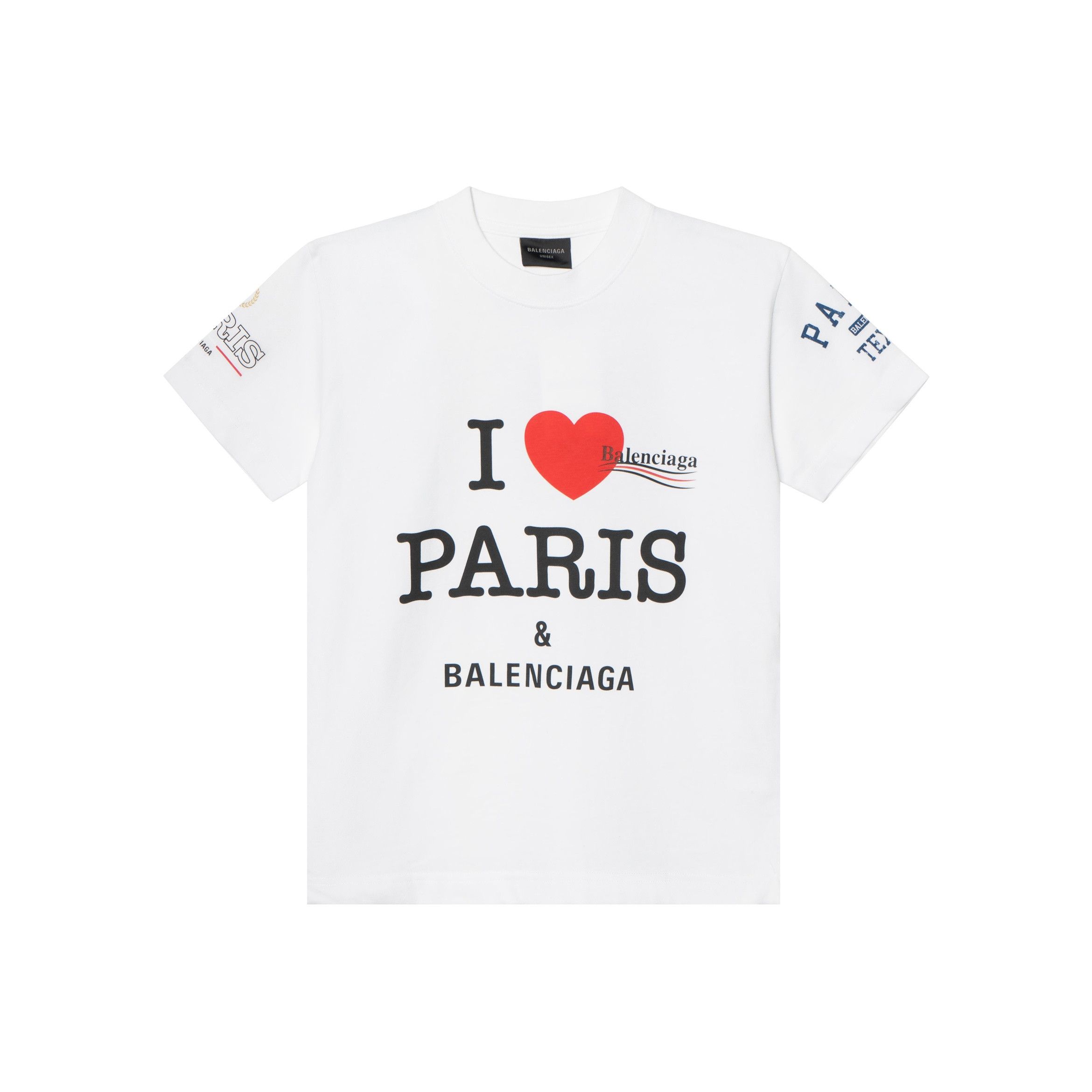 Balenciaga Balenciaga I Love Paris Print T-Shirt White Size S Size US S / EU 44-46 / 1 - 1 Thumbnail