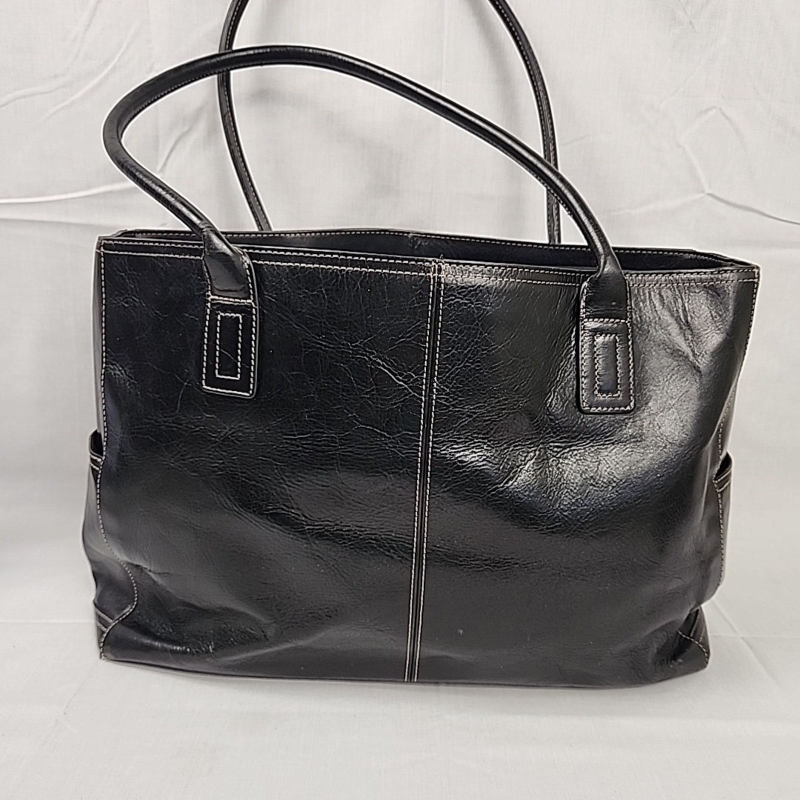 Fossil FOSSIL Black Cowhide Leather Tote Shoulder Handbag Carryall Size ONE SIZE - 2 Thumbnail